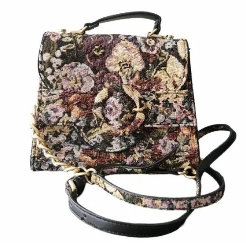 Zara Tapestry Bag Wowen Floral Tapestry Hand Bag Crossbody Purse